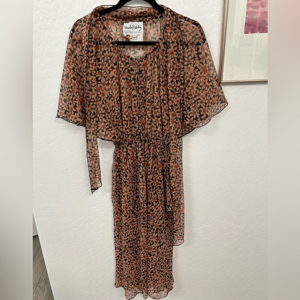 Diane von Furstenberg sheer floral dress M